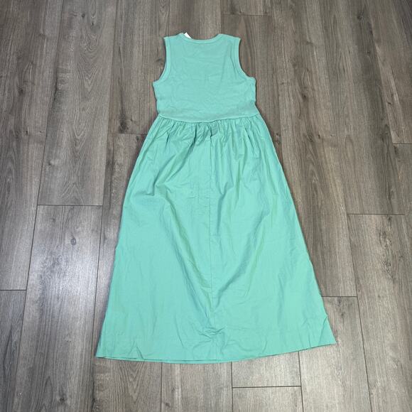 J.Crew Ribbed Knit Mixy Tank Midi Dress WMNS PS Eucalyptus Steam A-Line Pullover - Picture 7 of 10